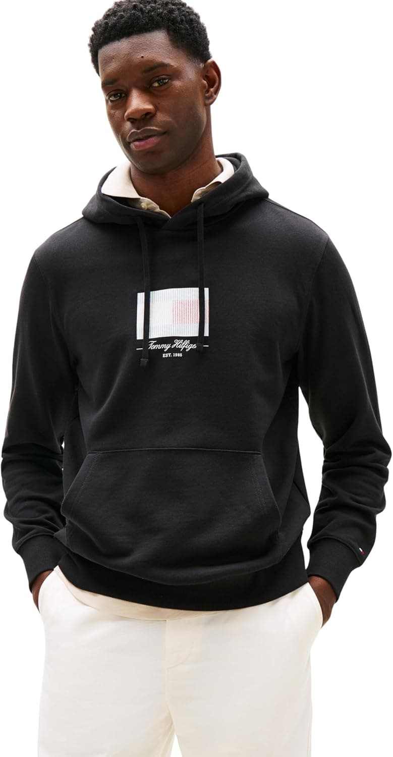Tommy Hilfiger Ithaca Flag Hoodie Mw0mw39377 Sudadera con Capucha Hombre (Pack de 1)