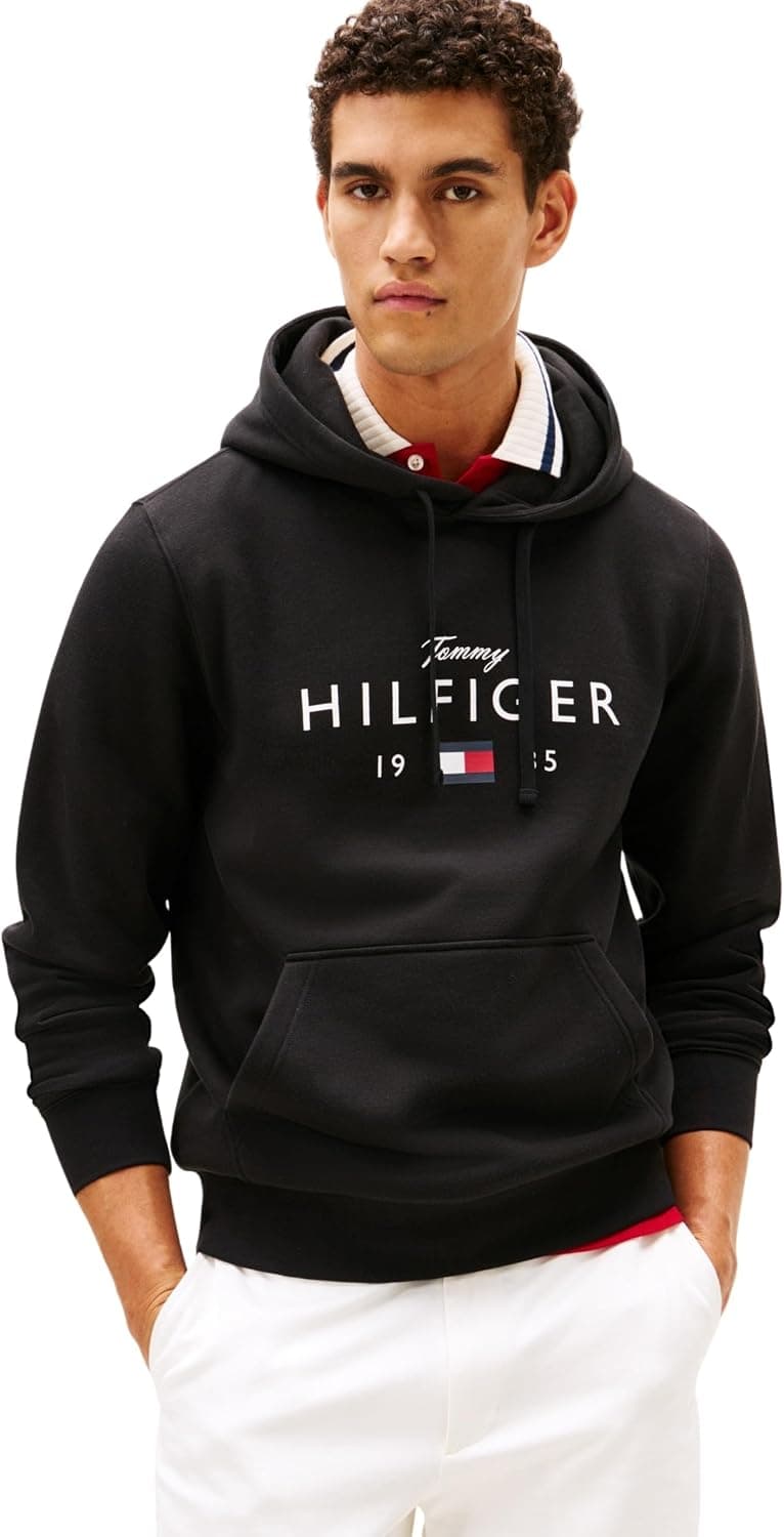 Tommy Hilfiger Brand Love Big Hilfiger Hoodie Mw0mw41427 Sudadera con Capucha Hombre (Pack de 1)