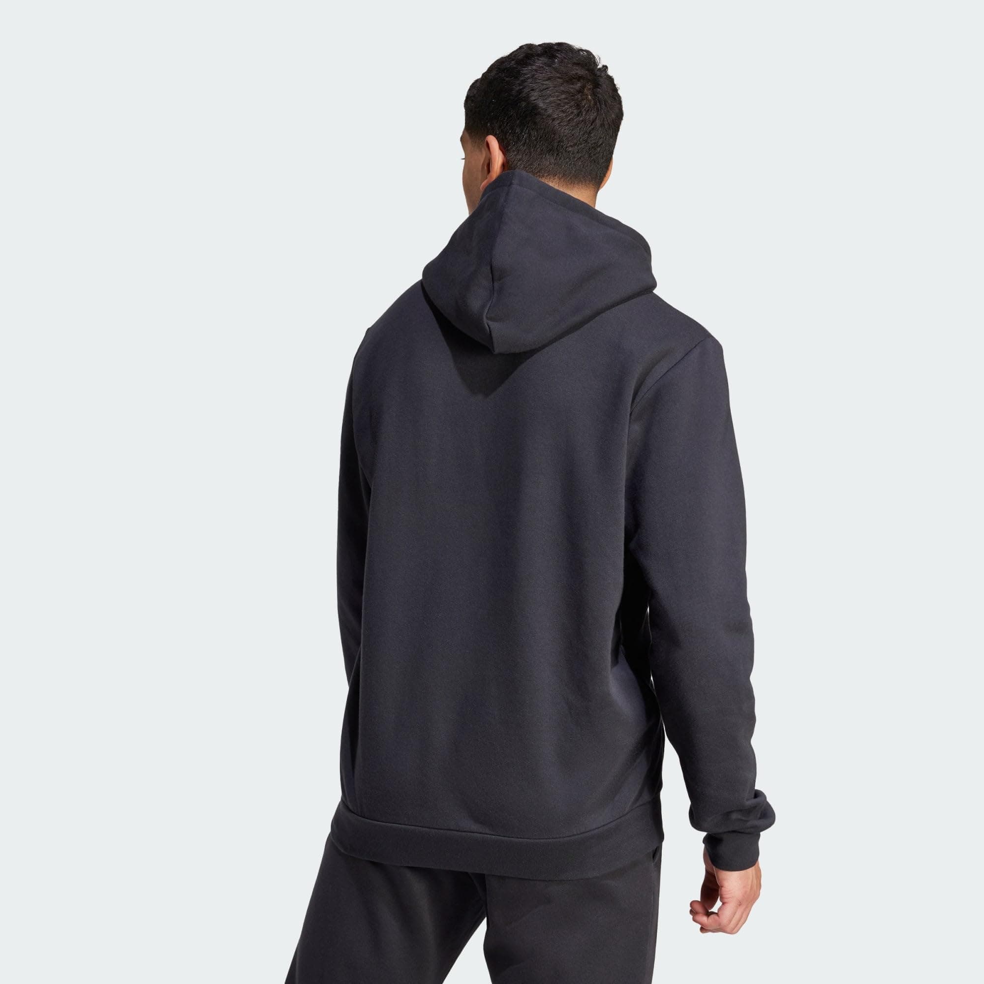 adidas Essentials Fleece Hoodie Sudadera, Black/White, XL Hombre
