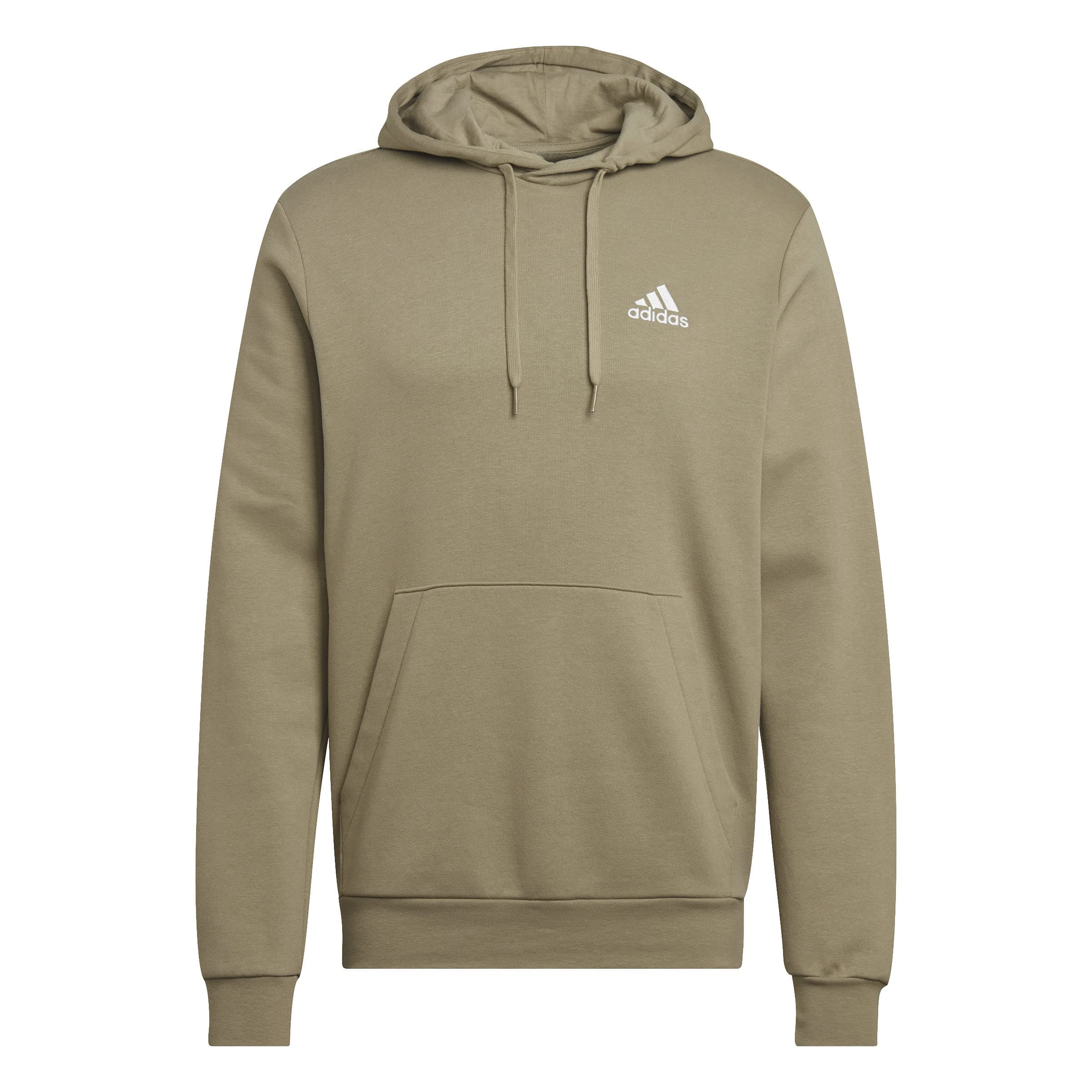 adidas Essentials Fleece Hoodie Sudadera, Orbit Green/White, M Hombre