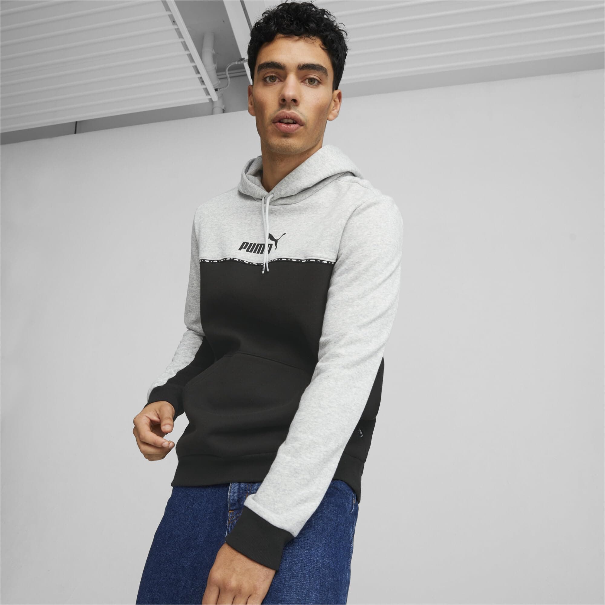 PUMA ESS Block X Tape Hoodie Sweatshirt for Men