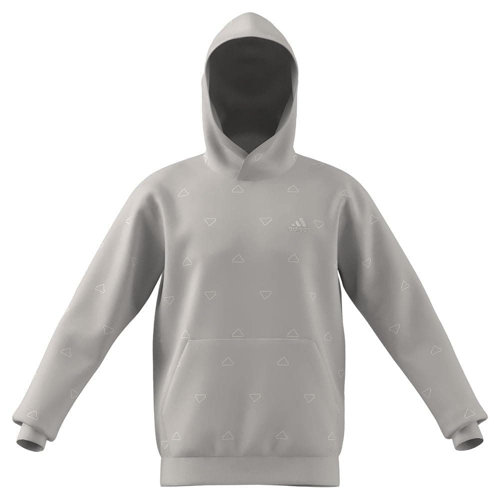 adidas Seasonal Essentials Monogram Graphic Hoodie Sudadera, Grey Two, M Men's