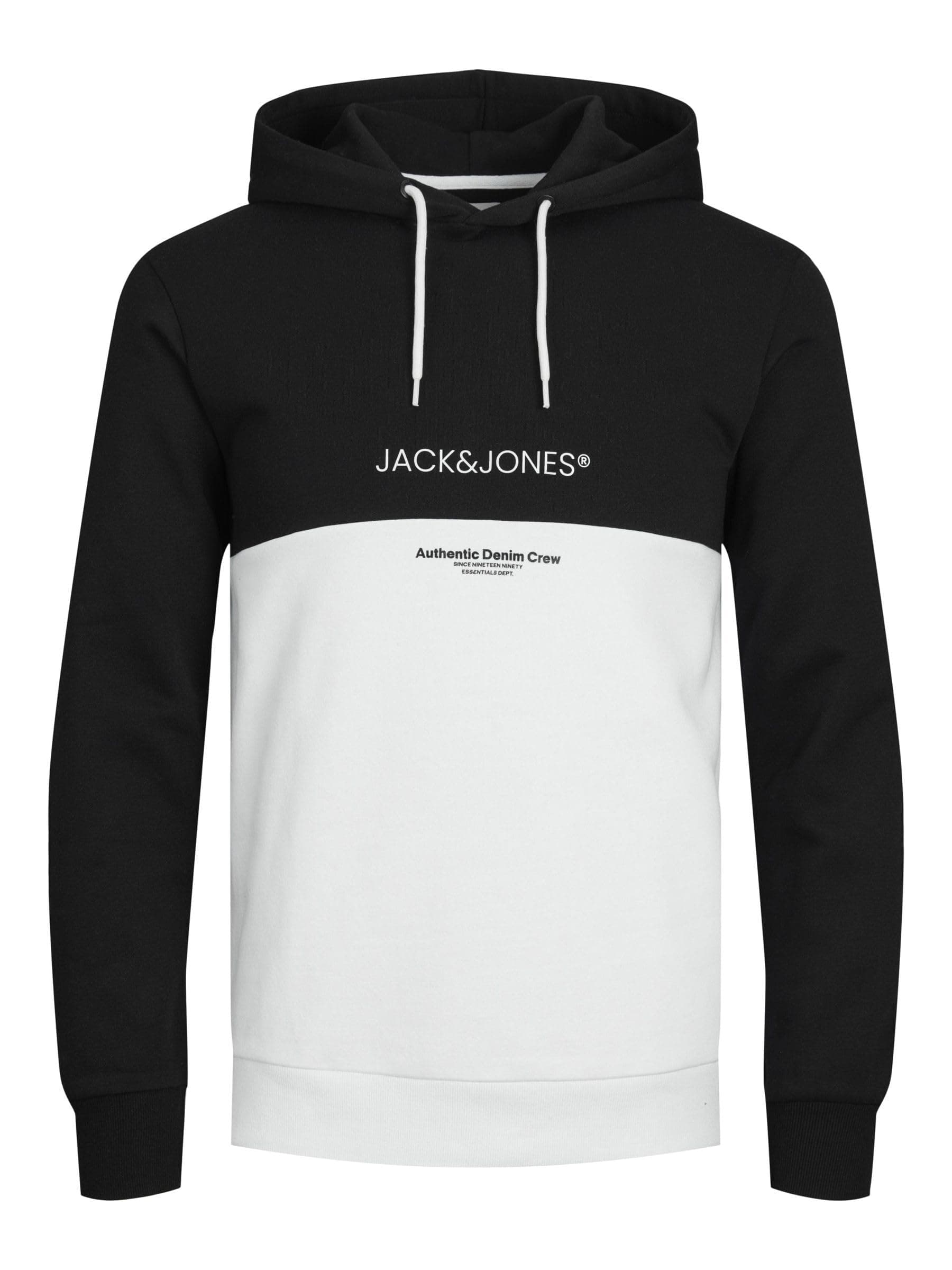 JACK & JONES Jjeryder Blocking Sweat Hood Sn Sudadera con Capucha, Negro, M para Hombre
