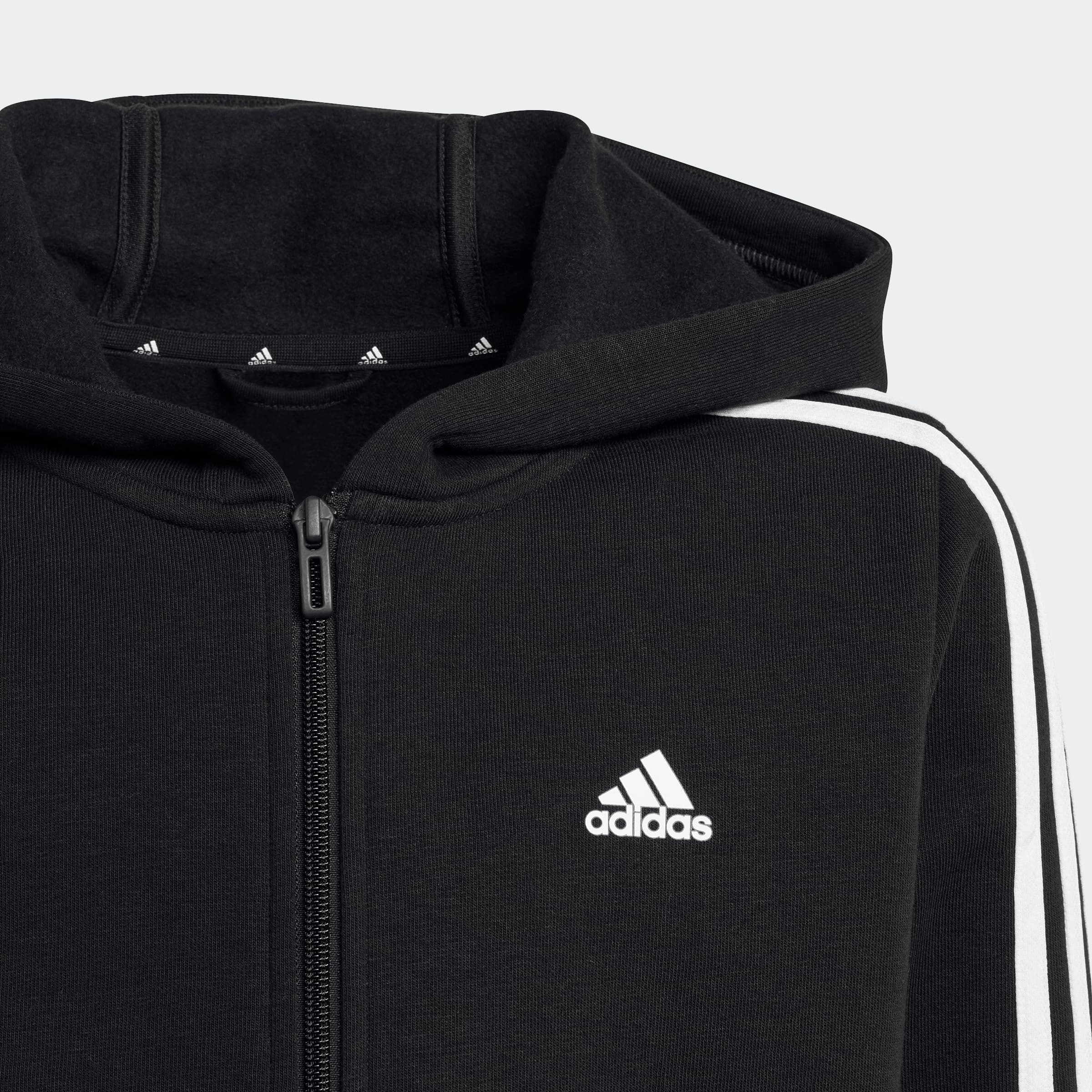 adidas Essentials 3-Stripes Fleece Full-Zip Hoodie Sudadera Unisex niños