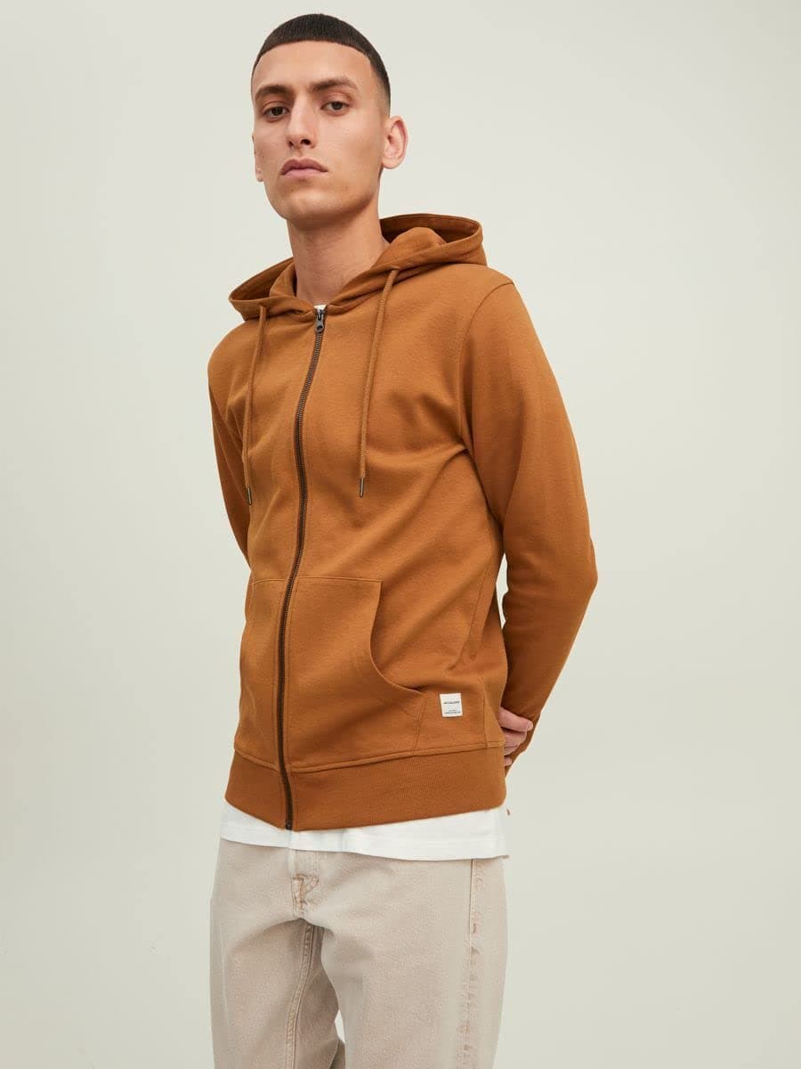 JACK & JONES Jjebasic Sweat Zip Hood Noos Sudadera con Capucha de Deporte para Hombre
