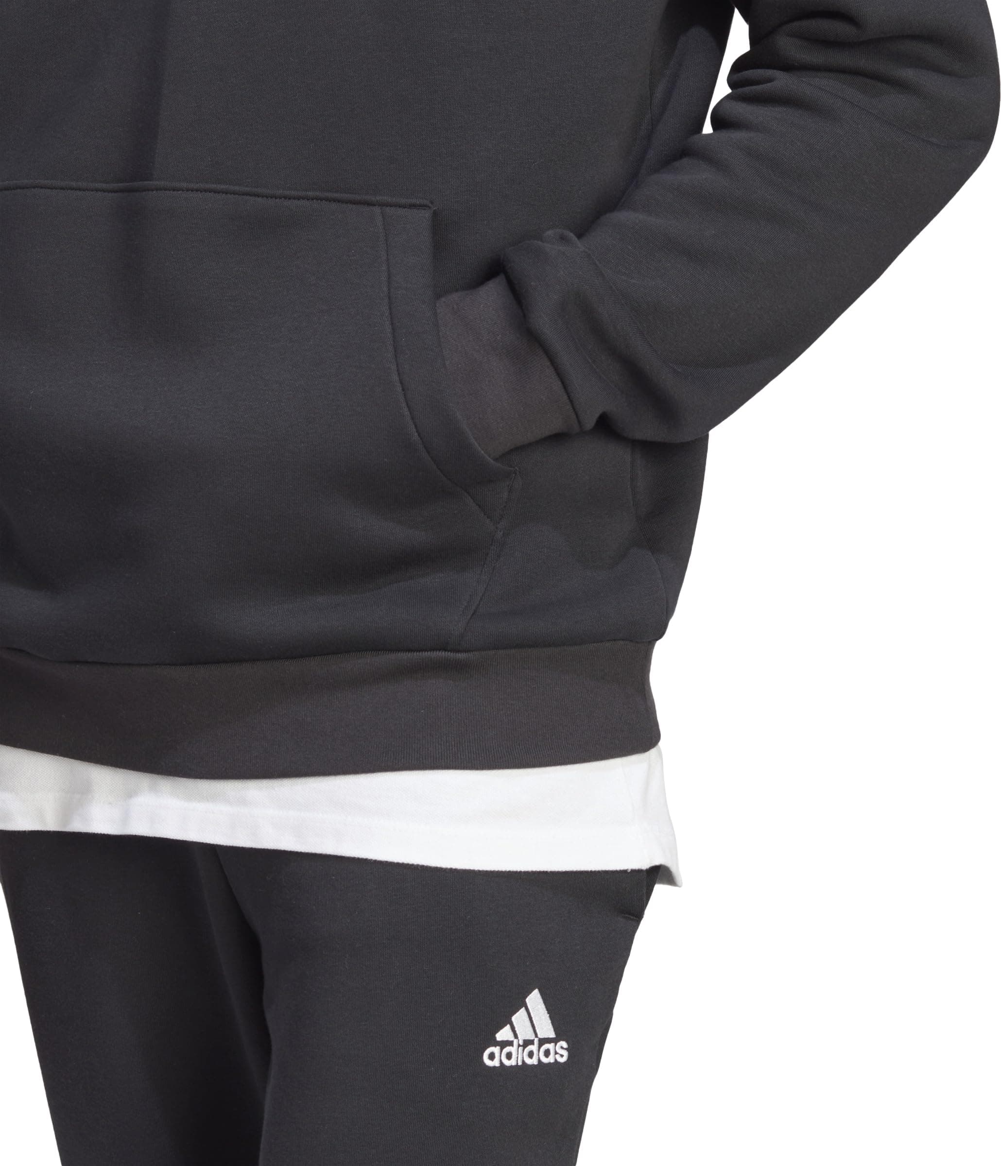 adidas Hombre Essentials Fleece Big Logo Hoodie, Black, XXL Short