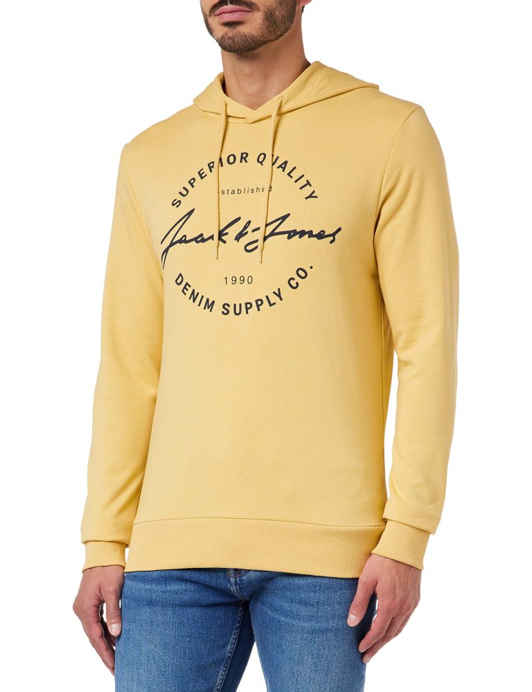 JACK & JONES Sudadera con Capucha Jjace, Jojoba/Print:Aw2, L para Hombre