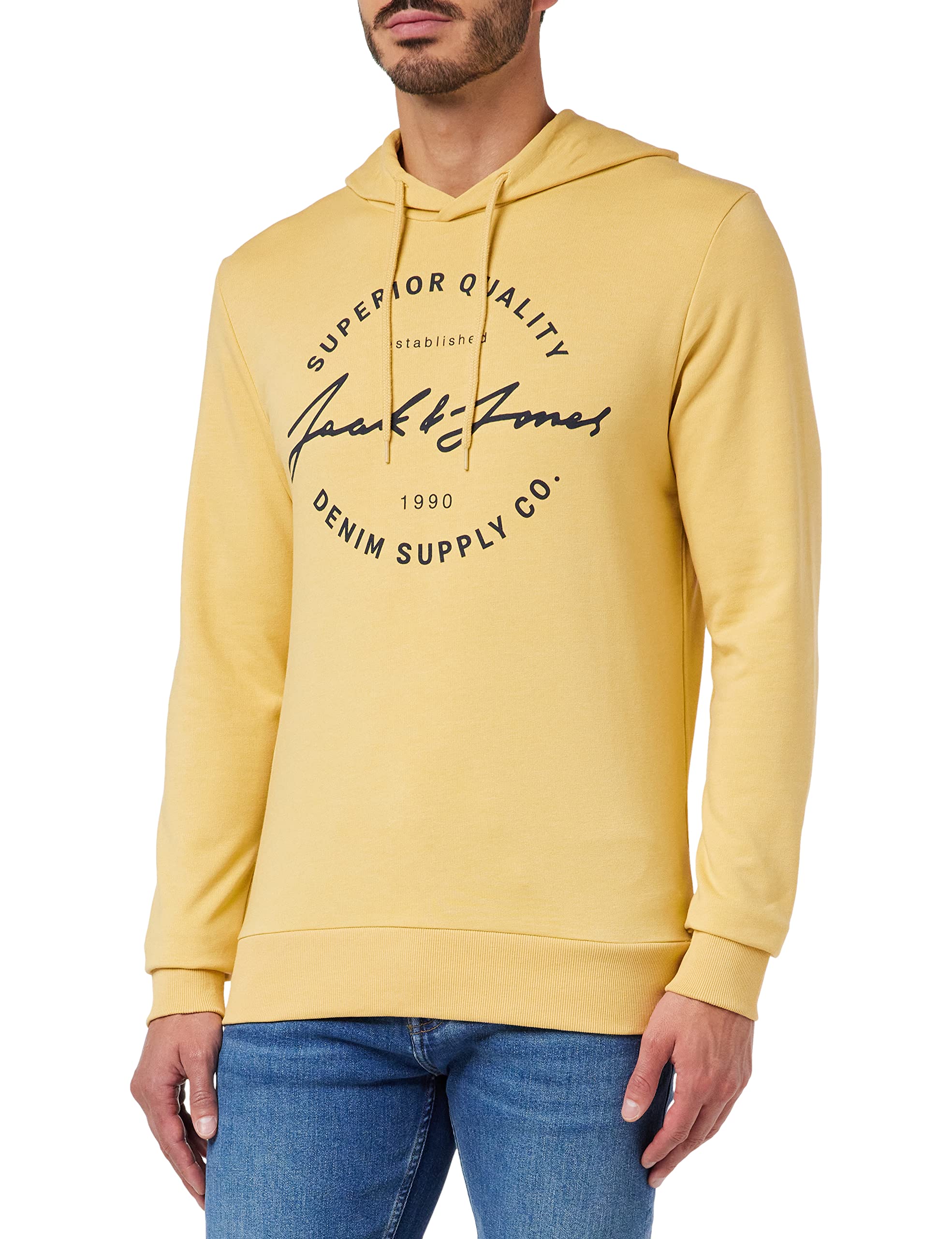 JACK & JONES Sudadera con Capucha Jjace, Jojoba/Print:Aw2, L para Hombre