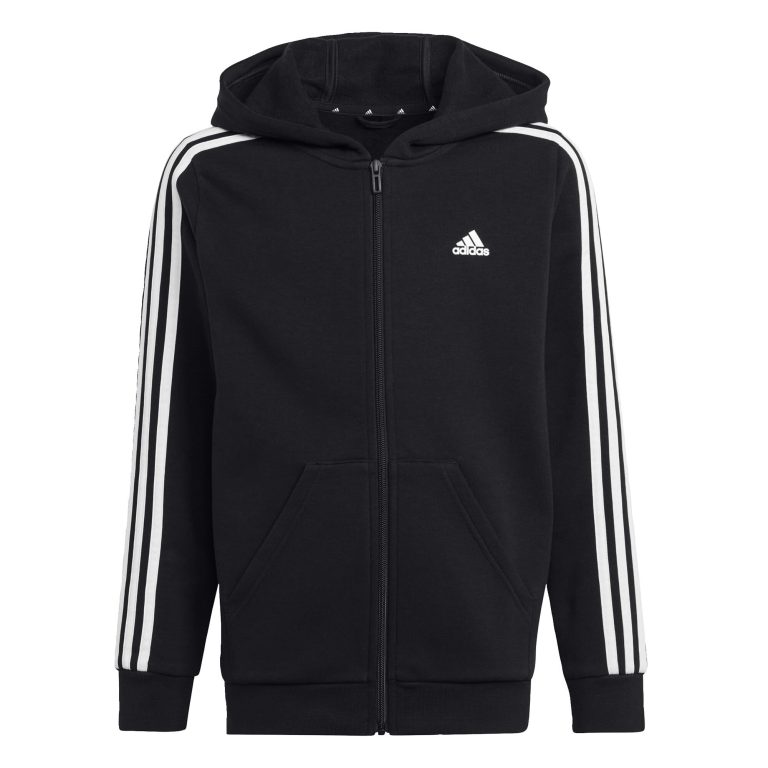 adidas Essentials 3-Stripes Fleece Full-Zip Hoodie Sudadera Unisex niños