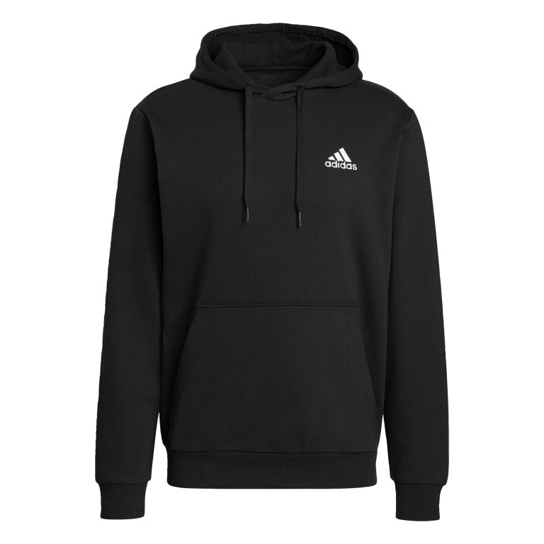 adidas Essentials Fleece Hoodie Sudadera, Black/White, XL Hombre