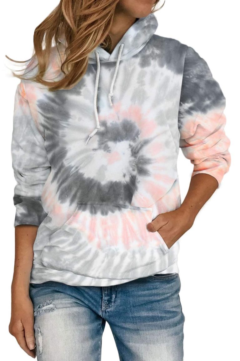 HVEPUO Sudaderas Mujer con Capucha Sudadera Tie Dye Moda 2021 Ropa Casual Hoodie