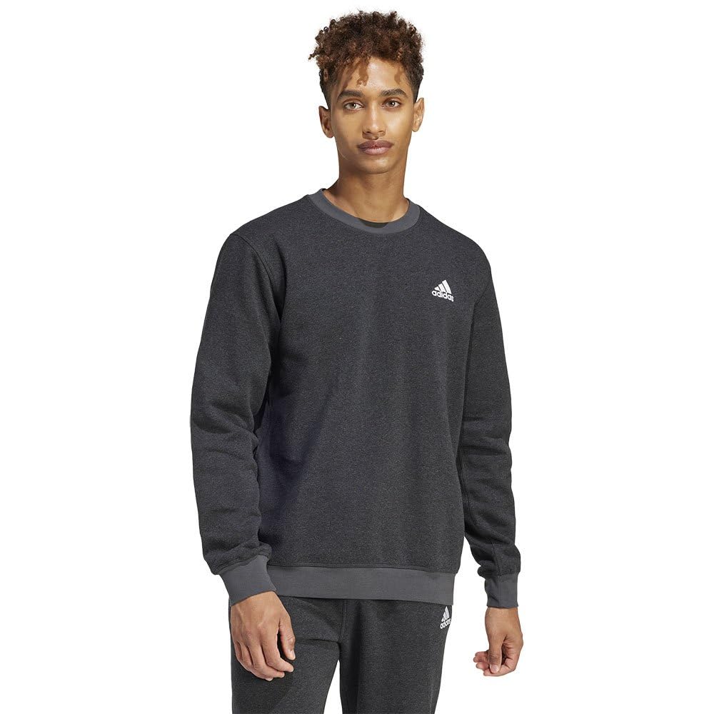 adidas Seasonal Essentials Sweater Sudadera, Black Melange, M Men's
