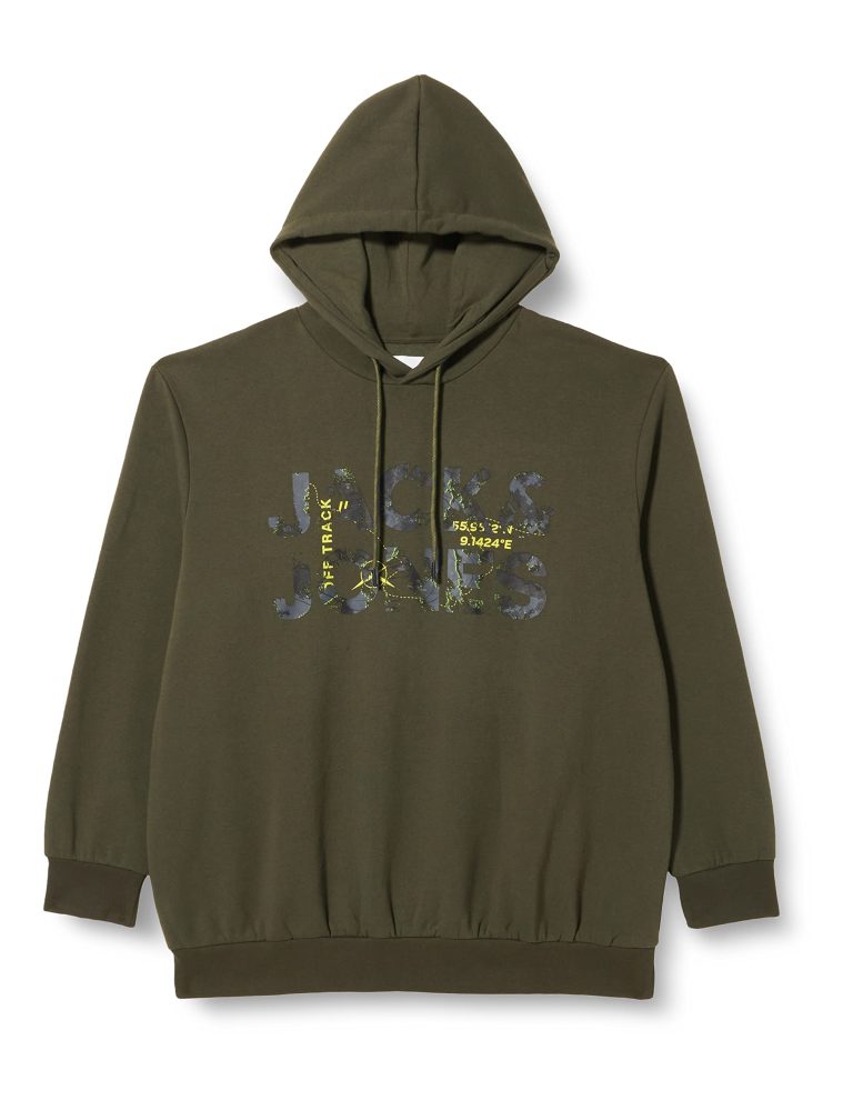 JACK&JONES PLUS Jcotech Logo-Sudadera con Capucha Hombre