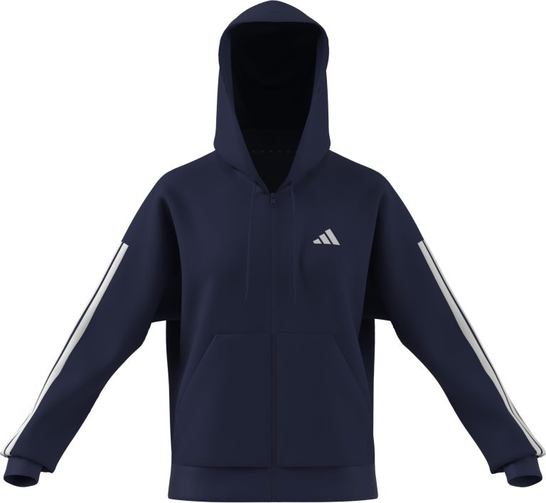 adidas Essentials 3-Stripes Full-Zip Fleece Hoodie Sudadera con Capucha Mujer (Pack de 1)