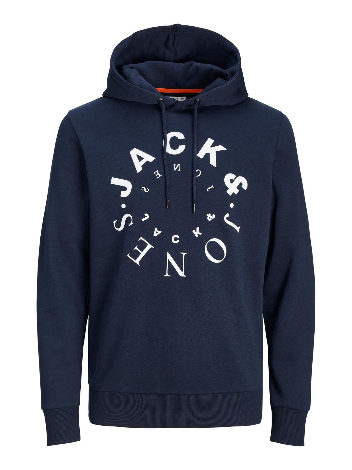 JACK & JONES Jjwarrior Sudadera con Capucha, Azul Marino/Estampado: Grande, S para Hombre