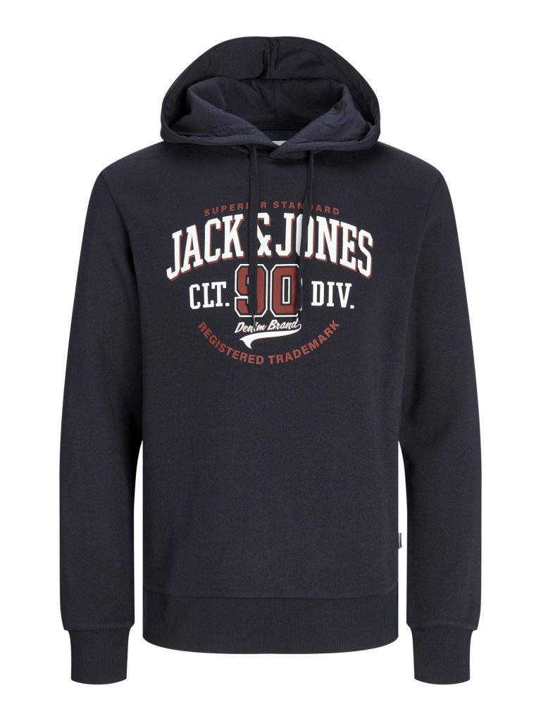 JACK & JONES Jjelogo Sudadera con Capucha 2 Col 24/25 Noos, Azul Marino, L para Hombre