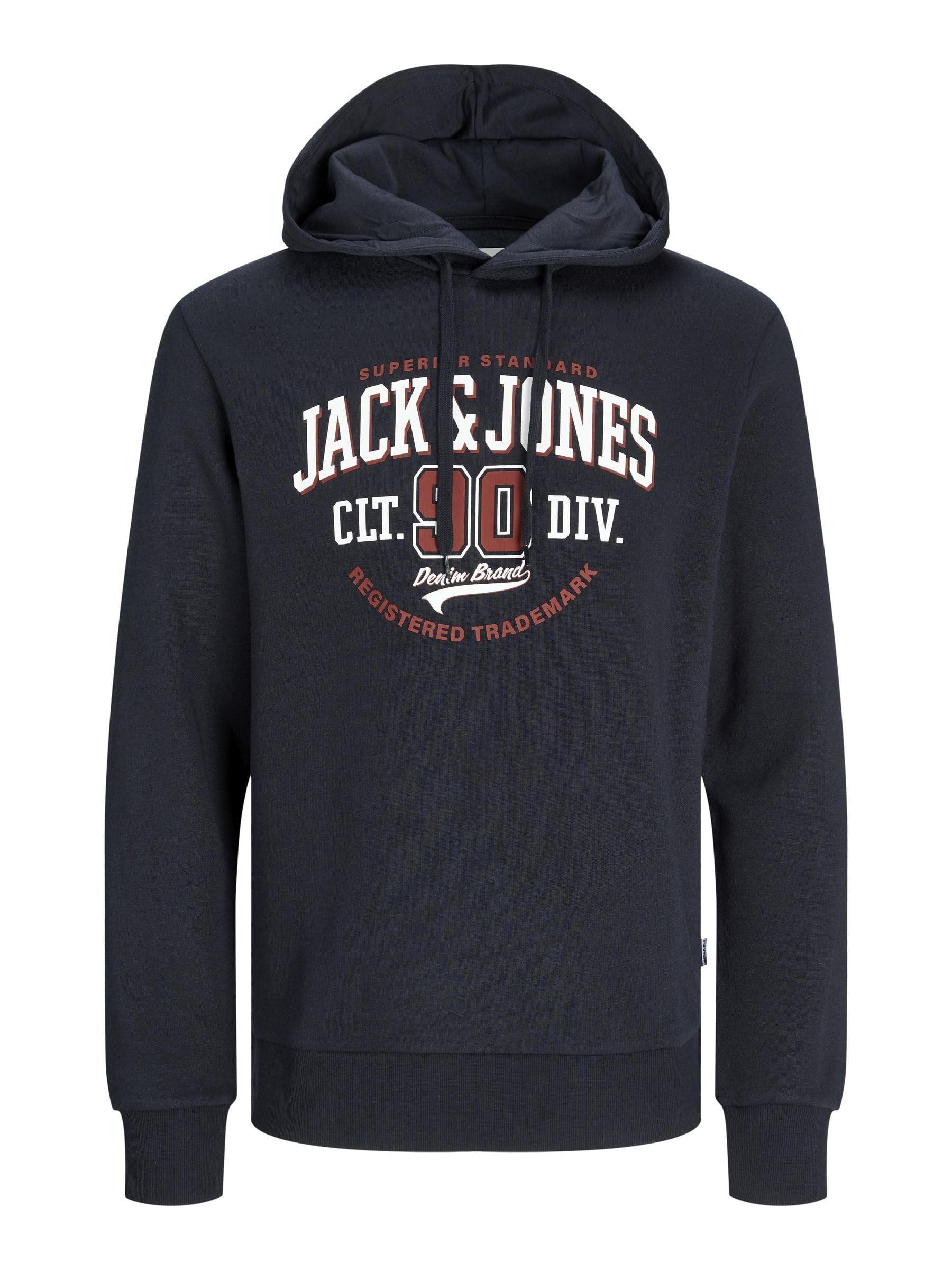 JACK & JONES Jjelogo Sudadera con Capucha 2 Col 24/25 Noos, Azul Marino, L para Hombre