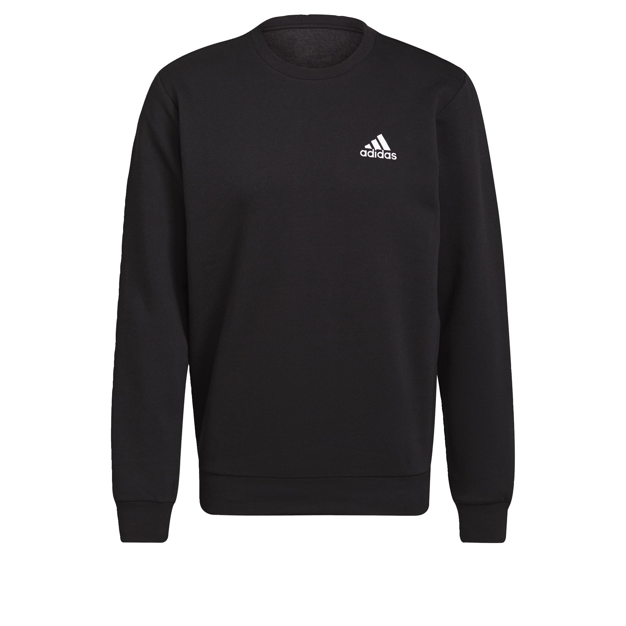 adidas Hombre FEELCOZY ESSENTIALS FLEECE SWEATSHIRT , Black / White, L Tall