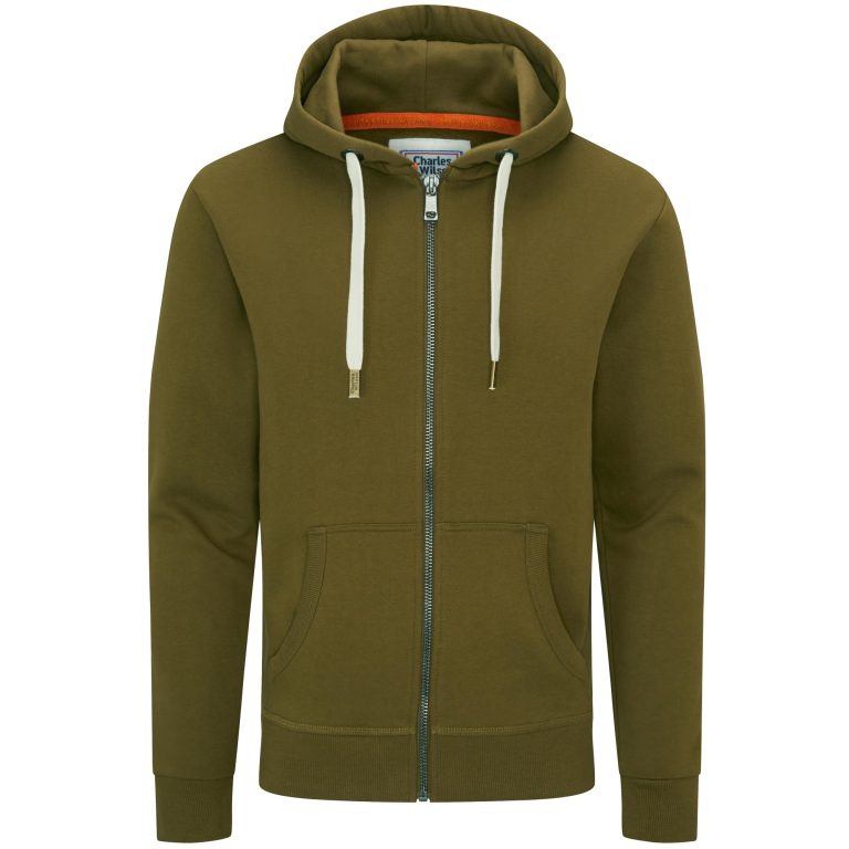 Charles Wilson Original Sudadera de Hombre Algodón Premium Capucha Cremallera