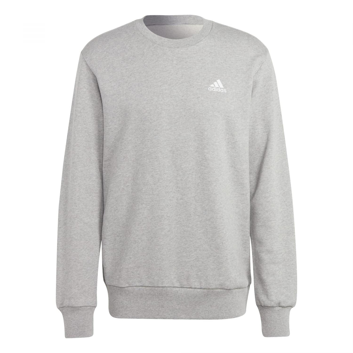 adidas Hombre Essentials French Terry Embroidered Small Logo Sweatshirt, Medium Grey Heather, M
