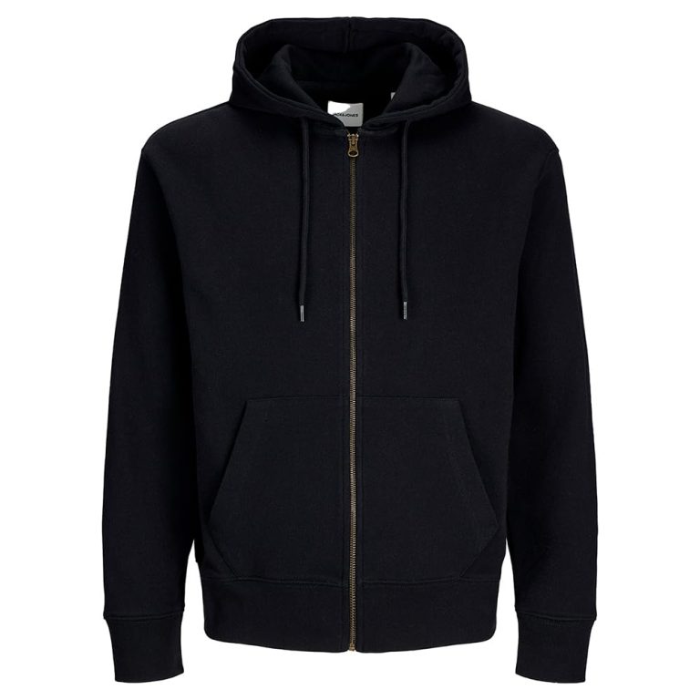 JACK & JONES Jjecharge Sweat Zip Hood Noos Sudadera, Negro, M para Hombre