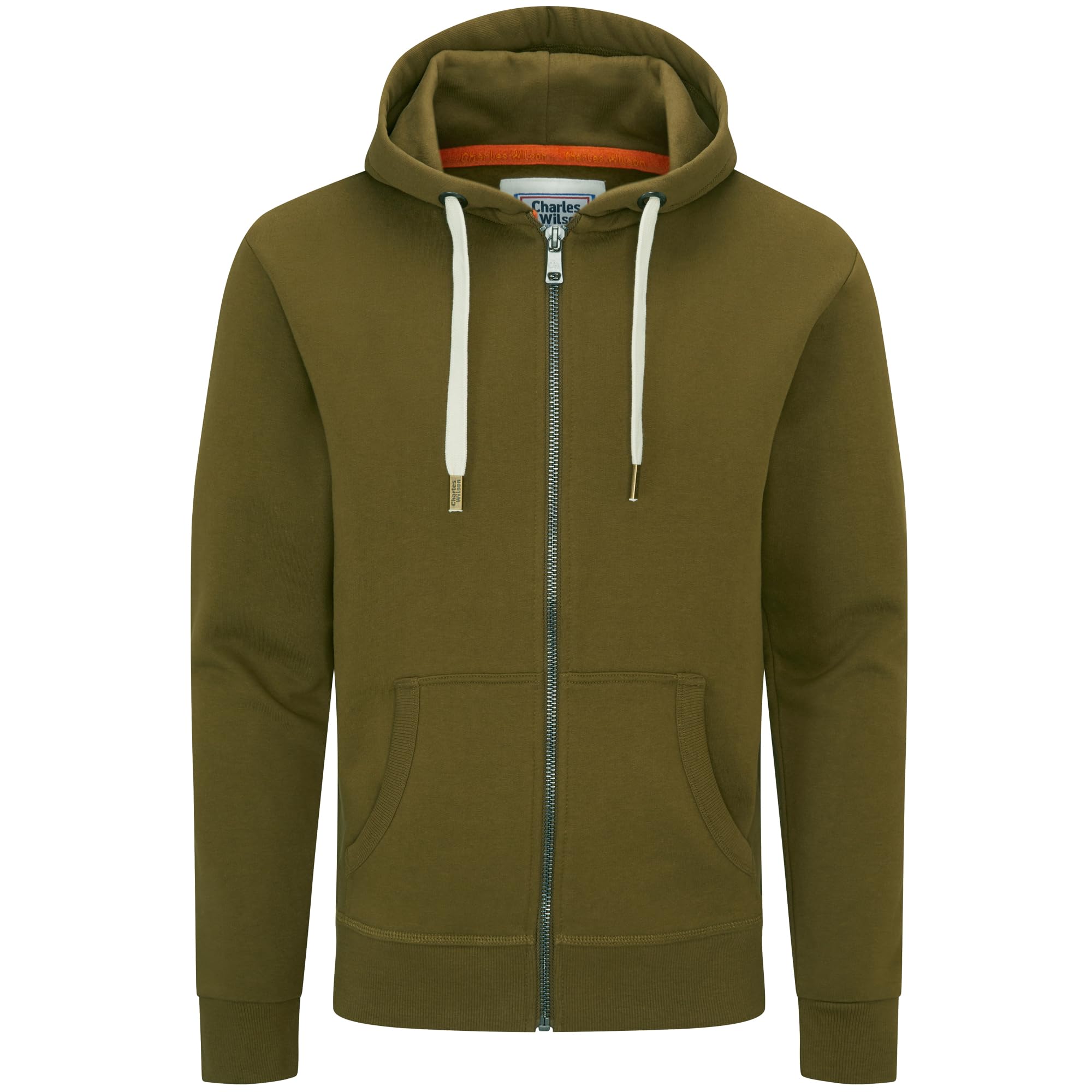 Charles Wilson Original Sudadera de Hombre Algodón Premium Capucha Cremallera